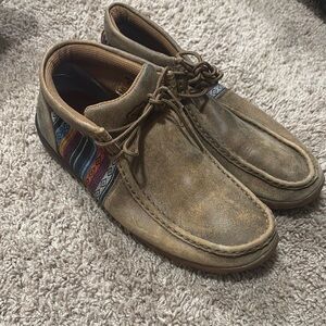 Twisted X Brown Moccasins with Colorful Accents